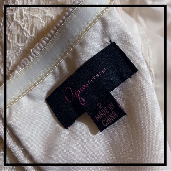 AQUA Dresses Ivory Spaghetti Strap Lace Dress - Picture 6 of 8